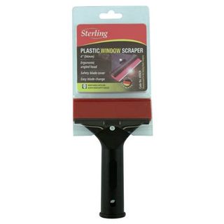 STERLING HDSCR BLACK PLASTIC WINDOW SCRAPER ON DISPLAY CARD 94MM 4"