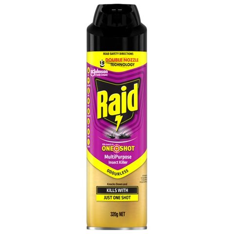 RAID MULTIPURPOSE INSECT KILLER ODOURLESS AEROSOL 320G [DG-C2]