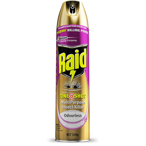 RAID MULTIPURPOSE INSECT KILLER ODOURLESS AEROSOL 320G [DG-C2]