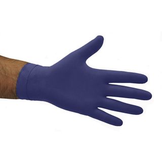 POMONA HI RISK LATEX BLUE UNPOWDERED GLOVES MEDIUM 50S