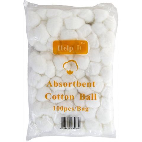 HELP-IT ABSORBENT COTTON BALLS BAG 100S