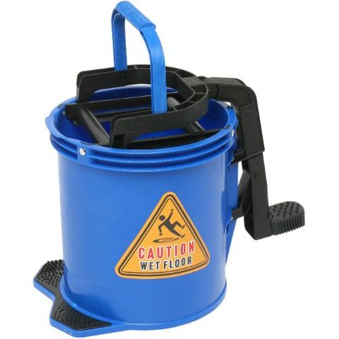 EDCO ENDURO NYLON WRINGER BUCKET ON WHEELS 16L - BLUE