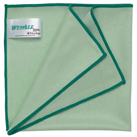WYPALL MICROFIBRE CLOTH WITH MICROBAN 40CM X 40CM - GREEN
