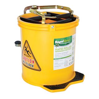 RAPIDCLEAN ROLLER WRINGER BUCKET 16L - YELLOW