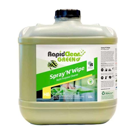 RAPIDCLEAN GREEN SPRAY 'N' WIPE MULTI-PURPOSE CLEANER 15L