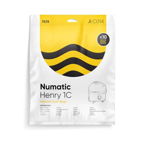 NUMATIC 9L M/L VACUUM BAGS 10S - C014