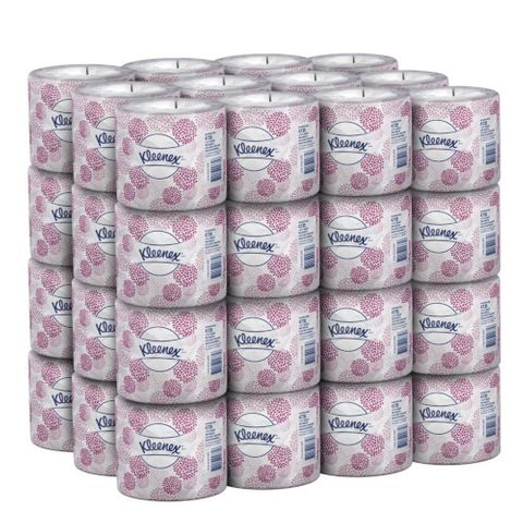 KLEENEX 4735 DELUXE WHITE 2 PLY WRAPPED TOILET ROLLS 400S X 48