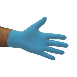 POMONA BLUE NITRILE UNPOWDERED GLOVES MEDIUM 100S