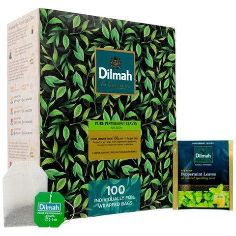 DILMAH ENVELOPED TEA BAGS FLAVOURED 100S - PEPPERMINT