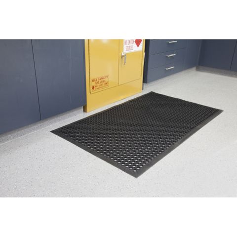 WORKSAVE BLACK JUNIOR MAT 89CM X 152CM X 10MM