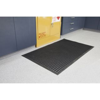 WORKSAVE BLACK JUNIOR MAT 89CM X 152CM X 10MM