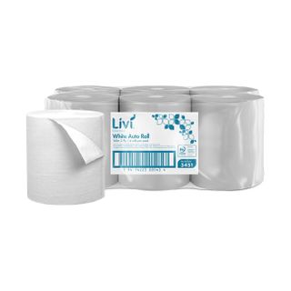 LIVI 3451 ESSENTIALS WHITE 2 PLY AUTOMATIC EASY ROLL TOWEL 160M X 21CM X 6S