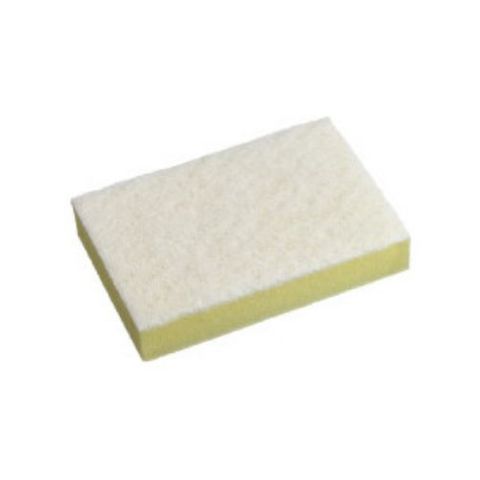 SCOURER SPONGE WHITE & YELLOW 15CM X 10CM