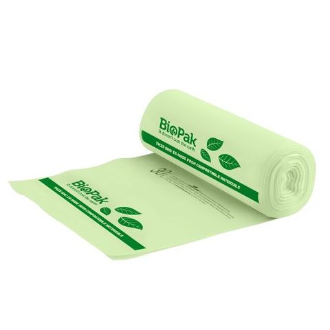 BIOPAK GREEN BIOPLASTIC BIN LINER 30L 25S