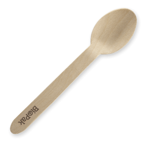 BIOPAK 16CM COATED WOOD SPOON 1000S