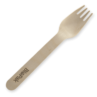 BIOPAK 16CM COATED WOOD FORK 1000S