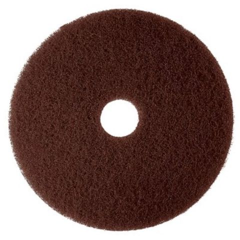 3M 7100 BROWN STRIPPER FLOOR PAD 400MM 16"