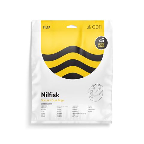 NILFISK GD1010/GDS1010/VP300 M/L VACUUM BAGS 9L 5S - C011