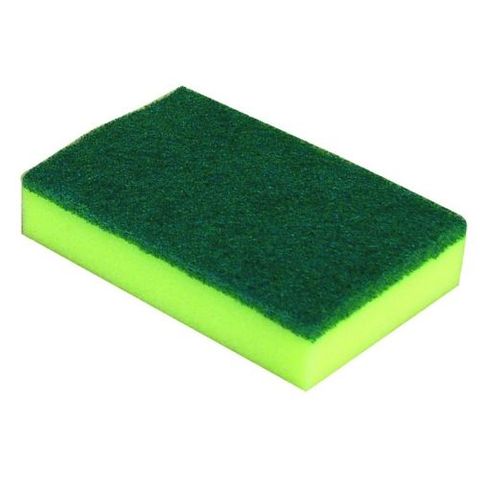 SCOURER SPONGE GREEN & YELLOW 15CM X 10CM