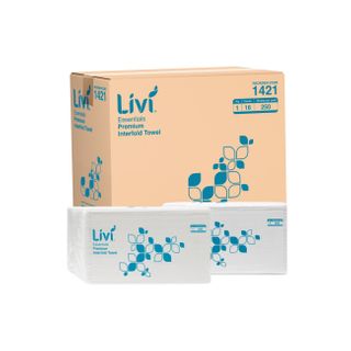 LIVI 1421 ESSENTIALS I/FOLD WHITE 1 PLY PAPER TOWEL 250S X 16