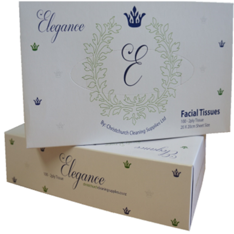 CCS ELEGANCE WHITE 2 PLY F/TISSUES 100S