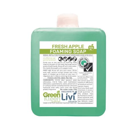 LIVI 1716 HEALTH BASICS FOAMING SOAP APPLE REFILL 500ML