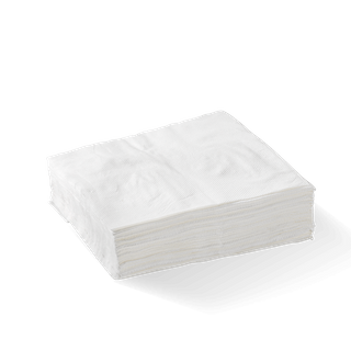 BIOPAK 1/4 FOLD 1PLY LUNCH NAPKINS WHITE 500S