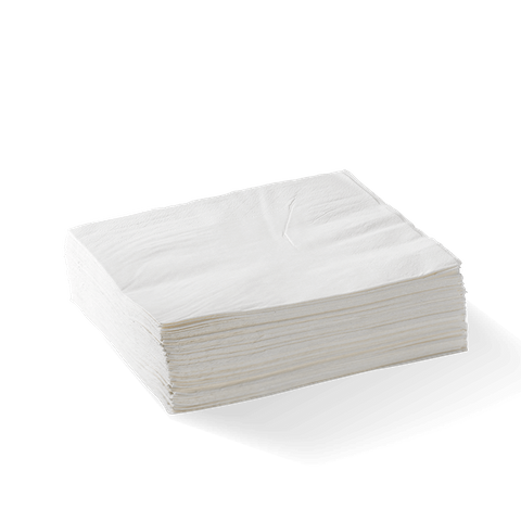 BIOPAK 1/4 FOLD 2PLY LUNCH NAPKINS WHITE 2000S