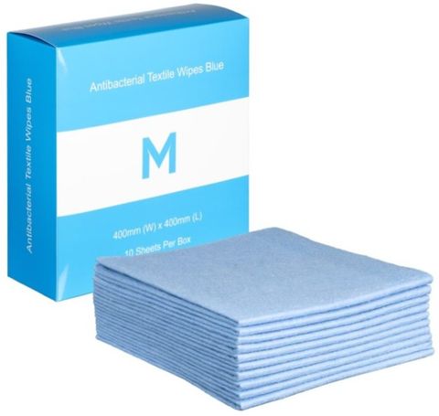 MATTHEWS ANTI-BACTERIAL TEXTILE WIPES 40CM X 40CM - BLUE