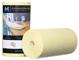 MATTHEWS WAVY HEAVY DUTY ANTIBACTERIAL WIPES 50CM X 30CM 90S 45M - YELLOW