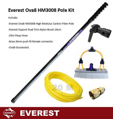 EVEREST OVA8 CARBON POLE KIT 9.1M + EVEREST 10L PURE WATER TANK W/ RESIN