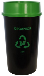 SABCO RECYCLING STATION BIN 60L WITH LID - GREEN: ORGANICS