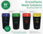 SABCO RECYCLING STATION BIN 60L WITH LID - YELLOW: BOTTLES & CANS