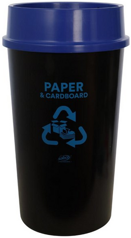 SABCO RECYCLING STATION BIN 60L WITH LID - BLUE: PAPER