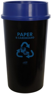 SABCO RECYCLING STATION BIN 60L WITH LID - BLUE: PAPER