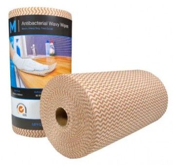 MATTHEWS WAVY HEAVY DUTY ANTIBACTERIAL WIPES 50CM X 30CM 90S 45M - BROWN