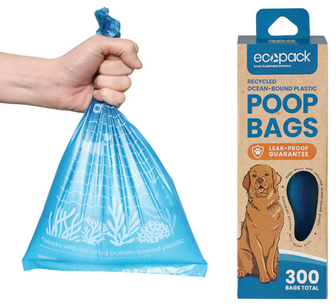 RECYCLED OCEAN-BOUND PLASTIC LEAK-PROOF DOG POOP BAGS 300S
