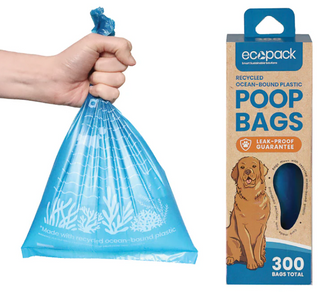 RECYCLED OCEAN-BOUND PLASTIC LEAK-PROOF DOG POOP BAGS 300S