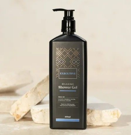 EXECUTIVE RELAXING SHOWER GEL REFILLABLE PUMP BOTTLE WALL MOUNTABLE 400ML