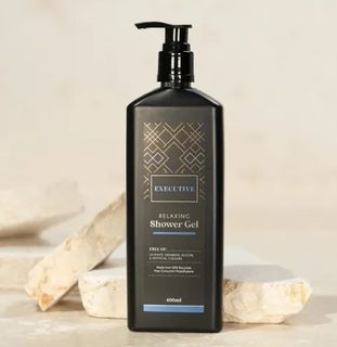 EXECUTIVE RELAXING SHOWER GEL REFILLABLE PUMP BOTTLE WALL MOUNTABLE 400ML
