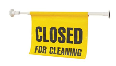 CLOSED FOR CLEANING SAFETY POLE COMPLETE