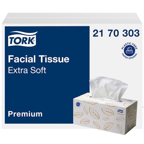 TORK EXTRA SOFT FACIAL TISSUE PREMIUM WHITE 2 PLY 224S X 24 PACKS