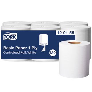 TORK M2 UNIVERSAL CENTREFEED WHITE 1 PLY PAPER TOWEL ROLL 300M X 20CM X 6S