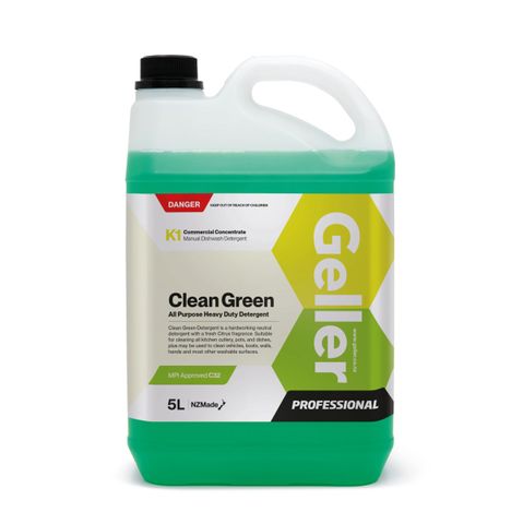 GELLER PROFESSIONAL CLEAN GREEN HD DISHWASH LIQUID 5L
