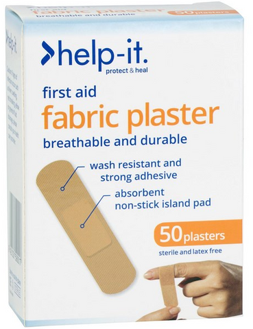 HELP-IT FIRST AID FABRIC PLASTERS 19MM X 72MM 50S