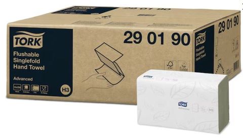TORK H3 ADVANCED FLUSHABLE I/FOLD WHITE 2 PLY PAPER TOWEL 250S X 15