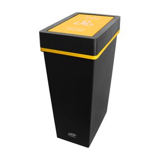 SABCO ENVIROPLASTIC DELUXE RECYCLING STATION BIN 40L - YELLOW: BOTTLES & CANS