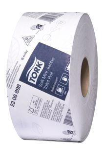 TORK T2 ADVANCED WHITE 2 PLY JUMBO MINI TOILET ROLLS 200M X 10CM X 12S