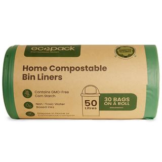 ECOPACK 50L COMPOSTABLE BIN LINERS GREEN 600MM X 940MM X 20MIC 30S