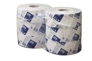 TORK T1 UNIVERSAL WHITE 1 PLY JUMBO T/ROLL 650M X 9CM X 6S